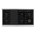 ZLINE Autograph Edition 48 in. Paramount Gas Rangetop with 8 Burners and Porcelain Cooktop in DuraSnow® Stainless Steel with Champagne Bronze Accents (SRTSZ-48-CB) view 3