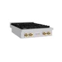 ZLINE Autograph Edition 30 in. Paramount Gas Rangetop with 4 Burners and Porcelain Cooktop in Stainless Steel with Polished Gold Accents (SRTZ-30-G) view 2