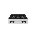ZLINE Autograph Edition 30 in. Paramount Gas Rangetop with 4 Burners and Porcelain Cooktop in Stainless Steel with Matte Black Accents (SRTZ-30-MB) view 1