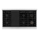 ZLINE Autograph Edition 48 in. Paramount Gas Rangetop with 8 Burners and Porcelain Cooktop in Stainless Steel with Polished Gold Accents (SRTZ-48-G) view 3