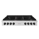 ZLINE Autograph Edition 48 in. Paramount Gas Rangetop with 8 Burners and Porcelain Cooktop in Stainless Steel with Matte Black Accents (SRTZ-48-MB) view 1