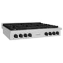ZLINE Autograph Edition 48 in. Paramount Gas Rangetop with 8 Burners and Porcelain Cooktop in Stainless Steel with Matte Black Accents (SRTZ-48-MB) view 2