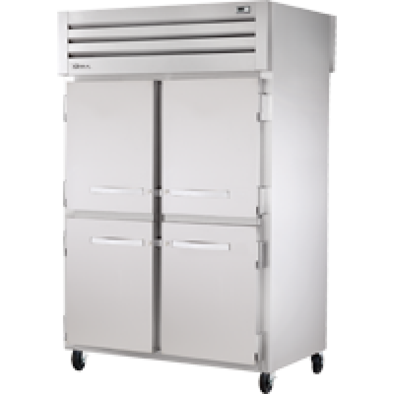 Pass-Thru Solid Half Front/Glass Rear Swing Doors Refrigerator with Hydrocarbon Refrigerant