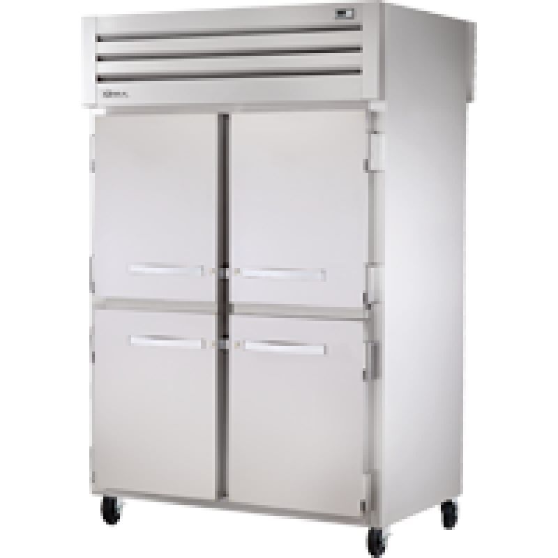 Pass-Thru Solid Half Front/Solid Rear Swing Doors Refrigerator with Hydrocarbon Refrigerant