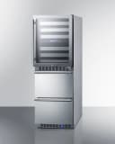 24" Wide Combination Dual-Zone Wine Cellar and 2-Drawer All-Refrigerator view 1