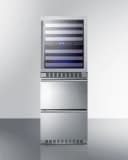 24" Wide Combination Dual-Zone Wine Cellar and 2-Drawer Refrigerator-Freezer view 1