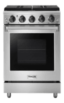24 Inch 4 Burner Gas Range In Stainless Steel view 1