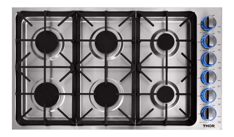 36 Inch Professional Drop-in Gas Cooktop In Stainless Steel