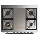 Majestic II 36 UM09FDNS3RAB Freestanding Dual Fuel Range with 6 Sealed Burners with Griddle Single Oven with Triple Glass Door with Bronze knobs view 3