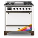 Majestic II 36 UM09FDQNS3RAB Freestanding Dual Fuel Range with 6 Sealed Burners with Griddle Single Oven with Solid Door with Bronze knobs view 1