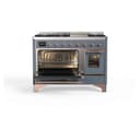 Majestic II Series 48 inch Freestanding Dual Fuel Range with Liquid Propane, 8 Sealed Brass Burners, Double Ovens, 5.02 cu. ft. Total Oven Capacity, Griddle, Convection Oven, Continuous Grates, Viewing Window, Warming Drawer, with Copper Trim view 4