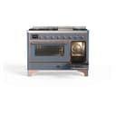 Majestic II Series 48 inch Freestanding Dual Fuel Range with Liquid Propane, 8 Sealed Brass Burners, Double Ovens, 5.02 cu. ft. Total Oven Capacity, Griddle, Convection Oven, Continuous Grates, Viewing Window, Warming Drawer, with Copper Trim view 5