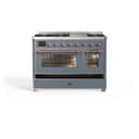 Majestic II Series 48 inch Freestanding Dual Fuel Range with Liquid Propane, 8 Sealed Brass Burners, Double Ovens, 5.02 cu. ft. Total Oven Capacity, Griddle, Convection Oven, Continuous Grates, Viewing Window, Warming Drawer, with Copper Trim view 6