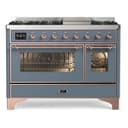 Majestic II Series 48 inch Freestanding Dual Fuel Range with Natural Gas, 8 Sealed Brass Burners, Double Ovens, 5.02 cu. ft. Total Oven Capacity, Griddle, Convection Oven, Continuous Grates, Viewing Window, Warming Drawer, with Copper Trim view 1