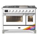 Majestic II 48 UM12FDNS3RAC Freestanding Dual Fuel Range with 8 Sealed Burners with Griddle Double Oven with Triple Glass Door with Chrome knobs view 1