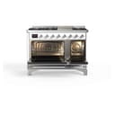 Majestic II 48 UM12FDNS3RAC Freestanding Dual Fuel Range with 8 Sealed Burners with Griddle Double Oven with Triple Glass Door with Chrome knobs view 3