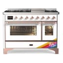 Majestic II 48 UM12FDNS3RAP Freestanding Dual Fuel Range with 8 Sealed Burners with Griddle Double Oven with Triple Glass Door with Copper knobs view 1