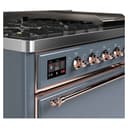 Majestic II Series 48 inch Freestanding Dual Fuel Range with Natural Gas, 7 Sealed Brass Burners, Double Ovens, 5.02 cu. ft. Total Oven Capacity, Griddle, Convection Oven, Continuous Grates, Warming Drawer, with Copper Trim view 7