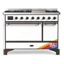 Majestic II 48 UM12FDQNS3RAB Freestanding Dual Fuel Range with 8 Sealed Burners with Griddle Double Oven with Solid Door with Bronze knobs view 1