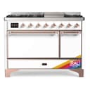 Majestic II 48 UM12FDQNS3RAP Freestanding Dual Fuel Range with 8 Sealed Burners with Griddle Double Oven with Solid Door with Copper knobs view 1
