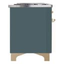 Majestic II Series 60 inch Freestanding Dual Fuel Range with Natural Gas, 9 Sealed Brass Burners, Double Ovens, 5.02 cu. ft. Total Oven Capacity, Griddle, Convection Oven, Continuous Grates, Viewing Window, Storage Drawer, with Brass Trim view 8