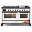 Majestic II 60 UM15FDNS3RAB Freestanding Dual Fuel Range with 9 Sealed Burners with Griddle Double Oven with Triple Glass Door with Bronze knobs view 1