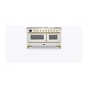 Majestic II 60 UM15FDNS3RAG Freestanding Dual Fuel Range with 9 Sealed Burners with Griddle Double Oven with Triple Glass Door with Brass knobs view 2