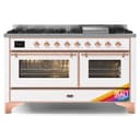 Majestic II 60 UM15FDNS3RAP Freestanding Dual Fuel Range with 9 Sealed Burners with Griddle Double Oven with Triple Glass Door with Copper knobs view 1