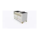 Majestic II Series 60 inch Freestanding Dual Fuel Range with Natural Gas, 9 Sealed Brass Burners, Double Ovens, 5.02 cu. ft. Total Oven Capacity, Griddle, Convection Oven, Continuous Grates, Warming Drawer, with Brass Trim view 5