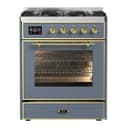 Majestic II Series 30 inch Freestanding Dual Fuel Range with Natural Gas, 5 Sealed Brass Burners, 4 cu. ft. Total Oven Capacity, Convection Oven, Continuous Grates, Viewing Window, Storage Drawer, with Brass Trim view 1
