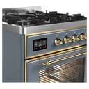 Majestic II Series 30 inch Freestanding Dual Fuel Range with Natural Gas, 5 Sealed Brass Burners, 4 cu. ft. Total Oven Capacity, Convection Oven, Continuous Grates, Viewing Window, Storage Drawer, with Brass Trim view 4