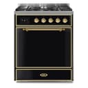 Majestic II Series 30 inch Freestanding Dual Fuel Range with Liquid Propane, 5 Sealed Brass Burners, 4 cu. ft. Total Oven Capacity, Convection Oven, Continuous Grates, Storage Drawer, with Brass Trim view 1