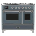 Majestic II Series 40 inch Freestanding Dual Fuel Range with Natural Gas, 6 Sealed Brass Burners, Double Ovens, 3.82 cu. ft. Total Oven Capacity, Griddle, Convection Oven, Continuous Grates, Viewing Window, Warming Drawer, with Chrome Trim view 2