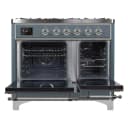 Majestic II Series 40 inch Freestanding Dual Fuel Range with Natural Gas, 6 Sealed Brass Burners, Double Ovens, 3.82 cu. ft. Total Oven Capacity, Griddle, Convection Oven, Continuous Grates, Viewing Window, Warming Drawer, with Chrome Trim view 3