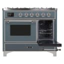 Majestic II Series 40 inch Freestanding Dual Fuel Range with Natural Gas, 6 Sealed Brass Burners, Double Ovens, 3.82 cu. ft. Total Oven Capacity, Griddle, Convection Oven, Continuous Grates, Viewing Window, Warming Drawer, with Chrome Trim view 5