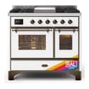 Majestic II 40 UMD10FDNS3RAB Freestanding Dual Fuel Range with 6 Sealed Burners with Griddle Double Oven with Triple Glass Door with Bronze knobs view 1