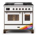 Majestic II 40 UMD10FDNS3RAB Freestanding Dual Fuel Range with 6 Sealed Burners with Griddle Double Oven with Triple Glass Door with Bronze knobs view 1