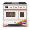 Majestic II 40 UMD10FDNS3RAP Freestanding Dual Fuel Range with 6 Sealed Burners with Griddle Double Oven with Triple Glass Door with Copper knobs view 1