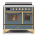 Majestic II Series 40 inch Freestanding Electric Induction Range with 6 Elements, Smoothtop Cooktop, 3.82 cu. ft. Total Oven Capacity, Convection Oven, Viewing Window, Storage Drawer, with Brass Trim view 1