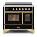 Majestic II Series 40 inch Freestanding Electric Induction Range with 6 Elements, Smoothtop Cooktop, 3.82 cu. ft. Total Oven Capacity, Convection Oven, Viewing Window, Warming Drawer, with Brass Trim view 1