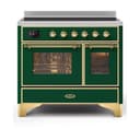 Majestic II Series 40 inch Freestanding Electric Induction Range with 6 Elements, Smoothtop Cooktop, 3.82 cu. ft. Total Oven Capacity, Convection Oven, Viewing Window, Warming Drawer, with Brass Trim view 1