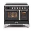 Majestic II Series 40 inch Freestanding Electric Induction Range with 6 Elements, Smoothtop Cooktop, 3.82 cu. ft. Total Oven Capacity, Convection Oven, Viewing Window, Warming Drawer, with Chrome Trim view 1