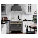 Majestic II Series 40 inch Freestanding Electric Induction Range with 6 Elements, Smoothtop Cooktop, 3.82 cu. ft. Total Oven Capacity, Convection Oven, Viewing Window, Warming Drawer, with Brass Trim view 2
