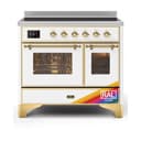 Majestic II 40 UMDI10NS3RAG Freestanding Electric Range Range with Induction Double Oven with Triple Glass Door with Brass knobs view 1
