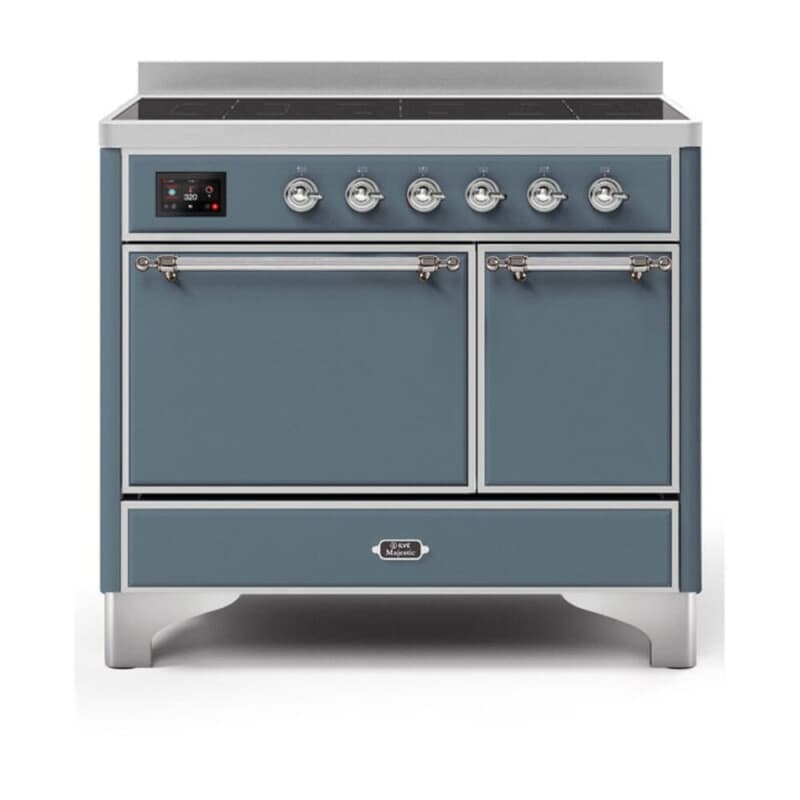Majestic II Series 40 inch Freestanding Electric Induction Range with 6 Elements, Smoothtop Cooktop, 3.82 cu. ft. Total Oven Capacity, Convection Oven, Warming Drawer, with Chrome Trim