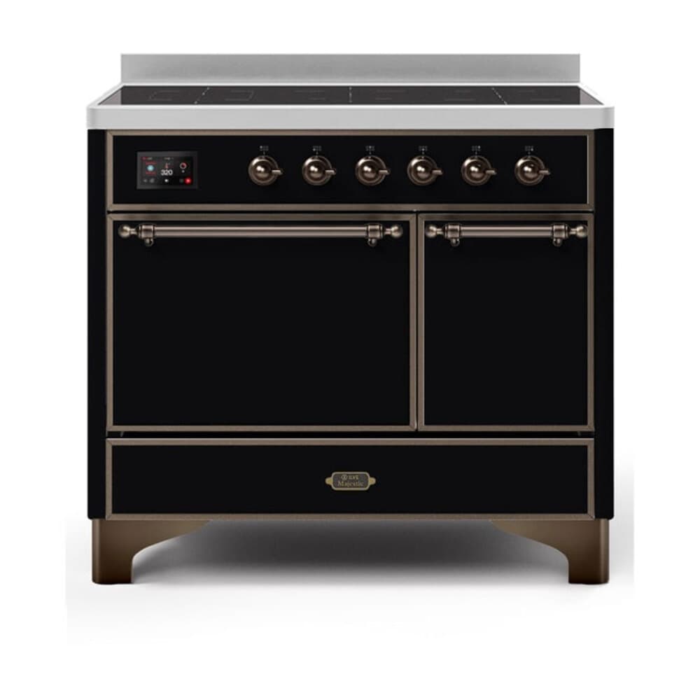 Majestic II Series 40 inch Freestanding Electric Induction Range with 6 Elements, Smoothtop Cooktop, 3.82 cu. ft. Total Oven Capacity, Convection Oven, Warming Drawer, with Bronze Trim