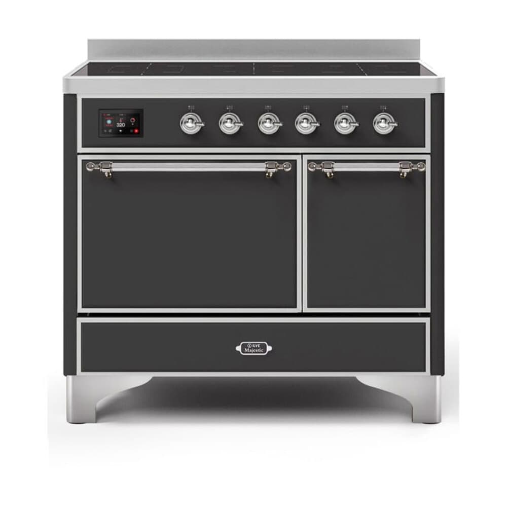 Majestic II Series 40 inch Freestanding Electric Induction Range with 6 Elements, Smoothtop Cooktop, 3.82 cu. ft. Total Oven Capacity, Convection Oven, Warming Drawer, with Chrome Trim