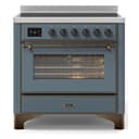 Majestic II Series 36 inch Freestanding Electric Induction Range with 5 Elements, Smoothtop Cooktop, 3.5 cu. ft. Total Oven Capacity, Convection Oven, Viewing Window, Storage Drawer, with Bronze Trim view 1