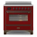 Majestic II Series 36 inch Freestanding Electric Induction Range with 5 Elements, Smoothtop Cooktop, 3.5 cu. ft. Total Oven Capacity, Convection Oven, Viewing Window, Warming Drawer, with Bronze Trim view 1