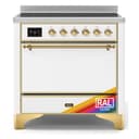 Majestic II 36 UMI09QNS3RAG Freestanding Electric Range Range with Induction Single Oven with Solid Door with Brass knobs view 1